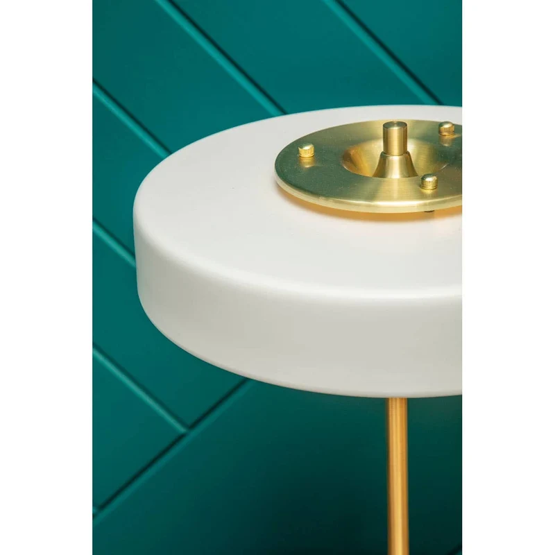 Rogano White Shade with Gold Finish Frame Table Lamp