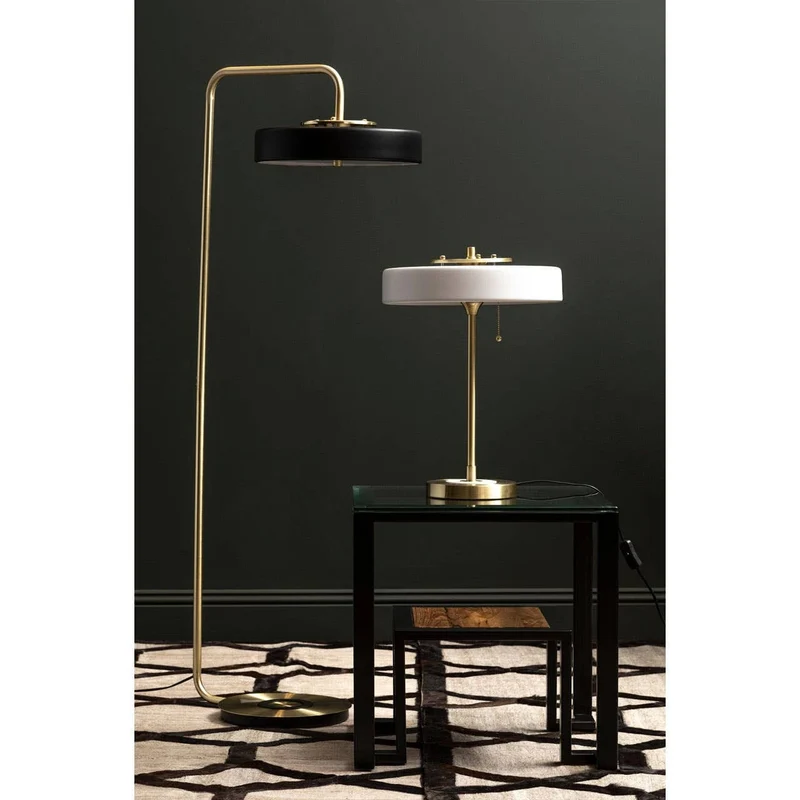 Rogano White Shade with Gold Finish Frame Table Lamp