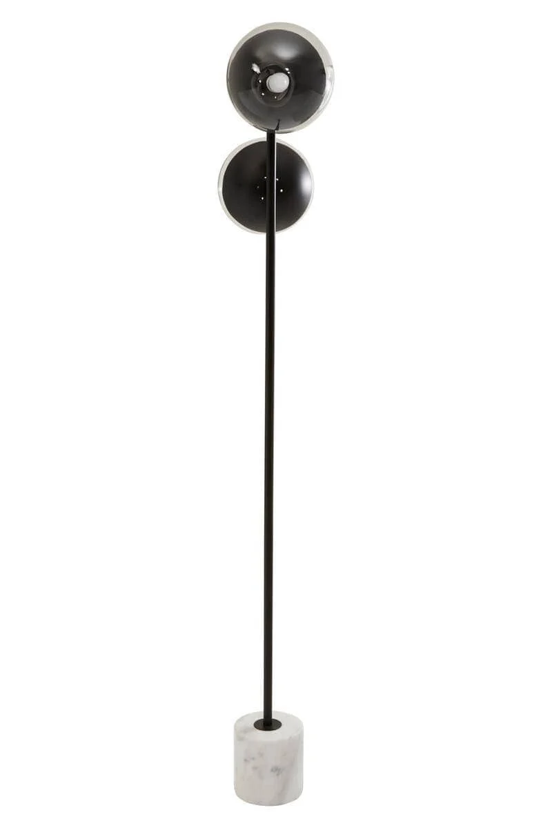 Revive Two Light Black Floor Lamp with Marble Base