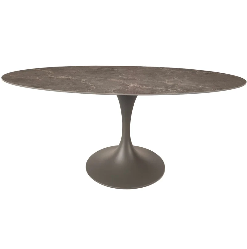 Sutton Oval Dining Table in Latte Stone Ceramic - 180cm