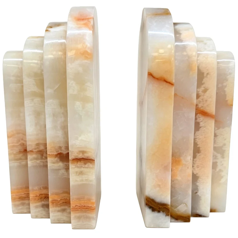 Osmond Bookend in White Jade Marble - Single