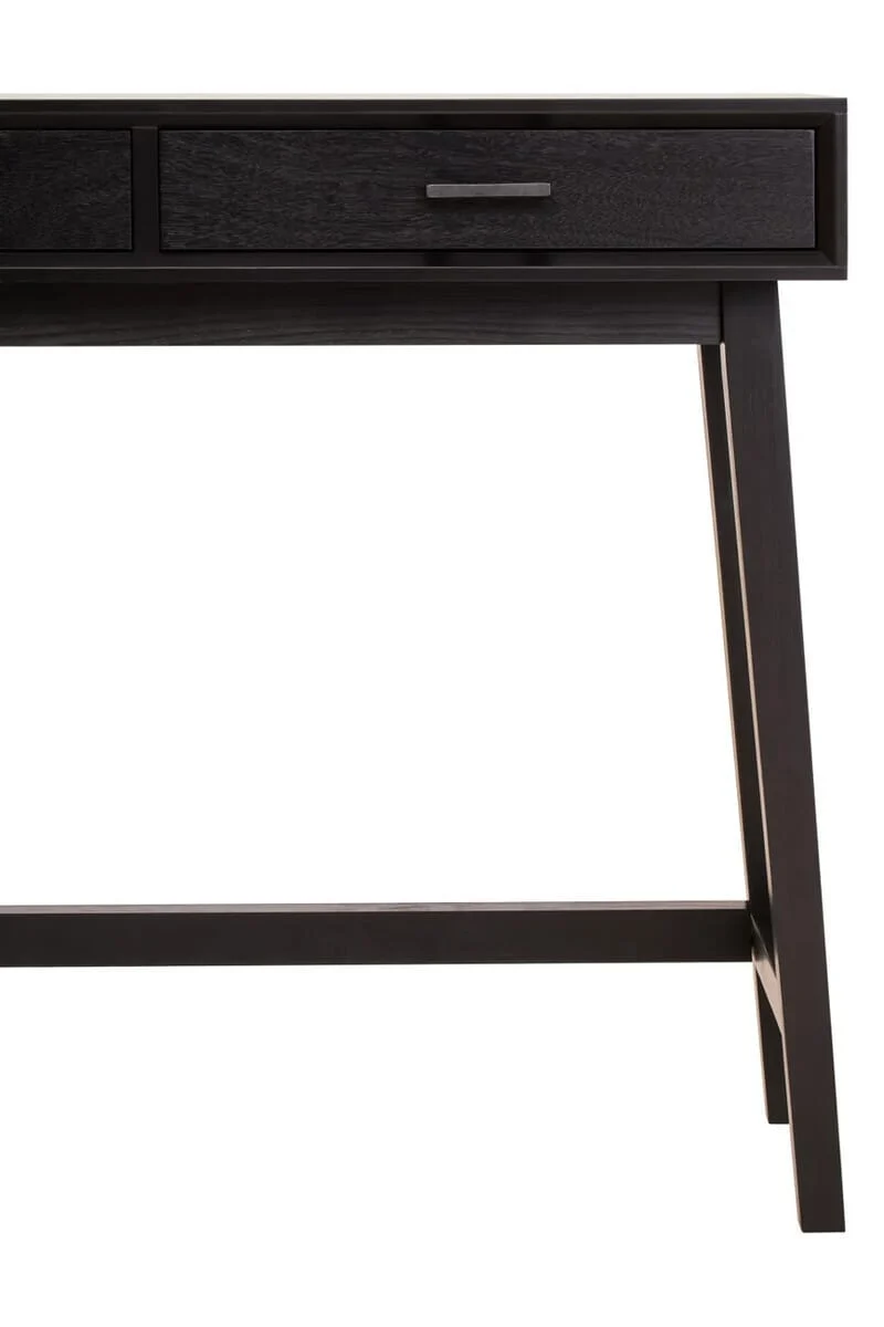 Heritage Two Drawer Black Finish Wooden Console Table