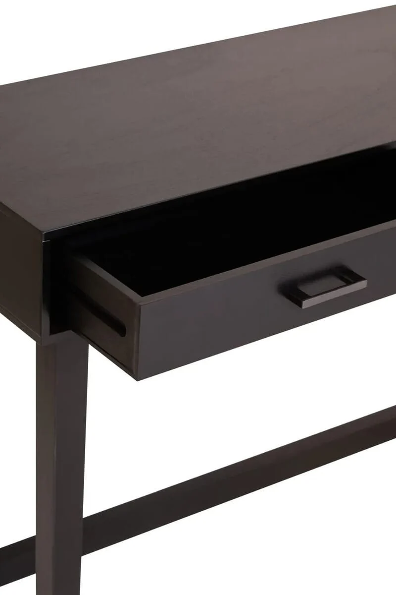 Heritage Two Drawer Black Finish Wooden Console Table
