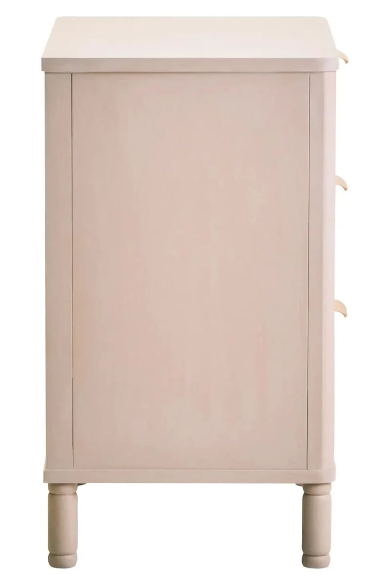 Heritage Reed Detail Taupe Three Drawer Wooden Chest