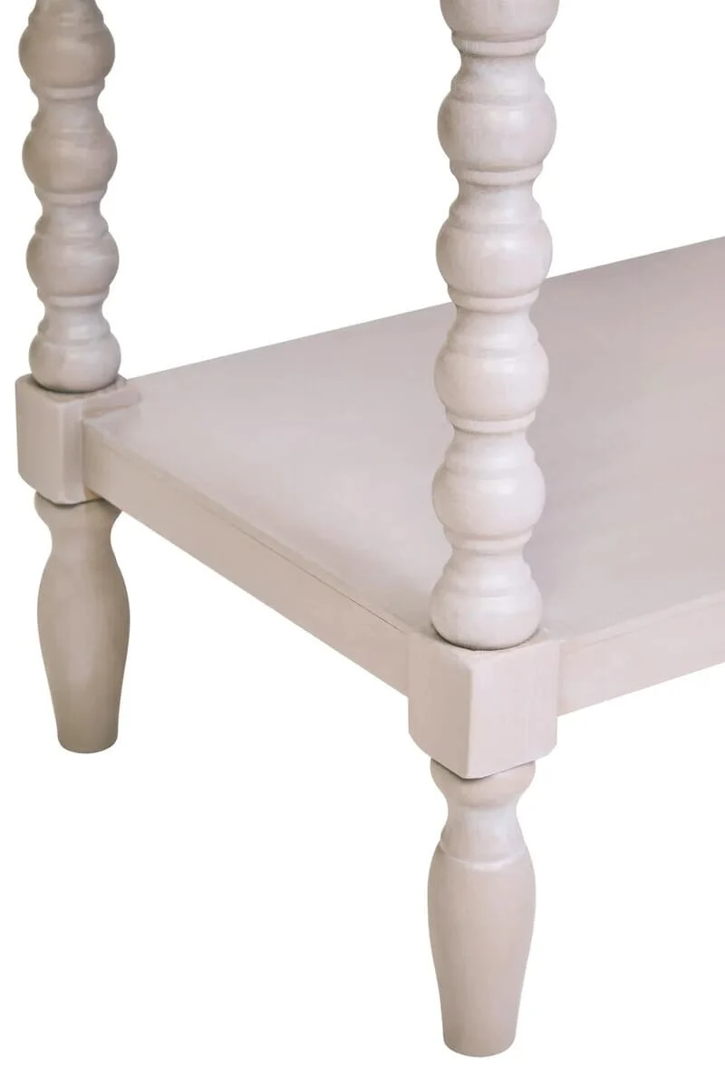 Heritage One Drawer Bobble Detail Grey Wooden Side Table