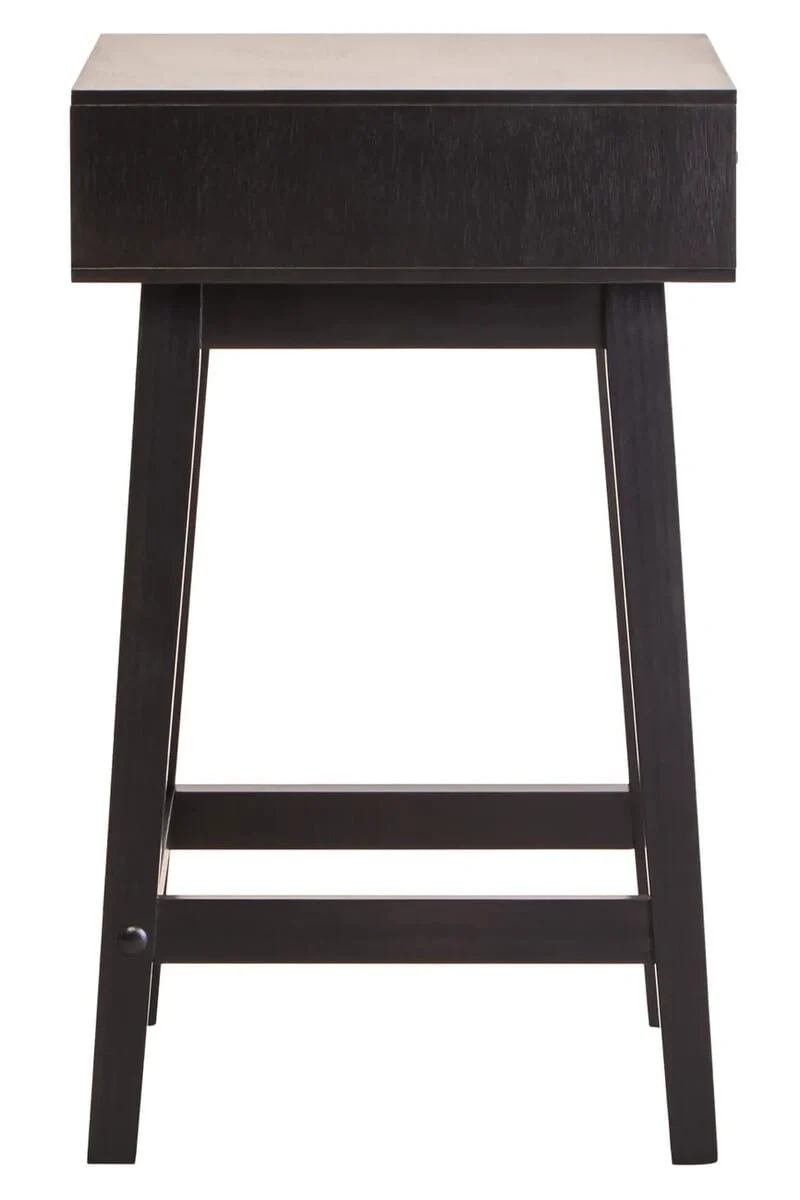 Heritage One Drawer Black Finish Wooden Side Table