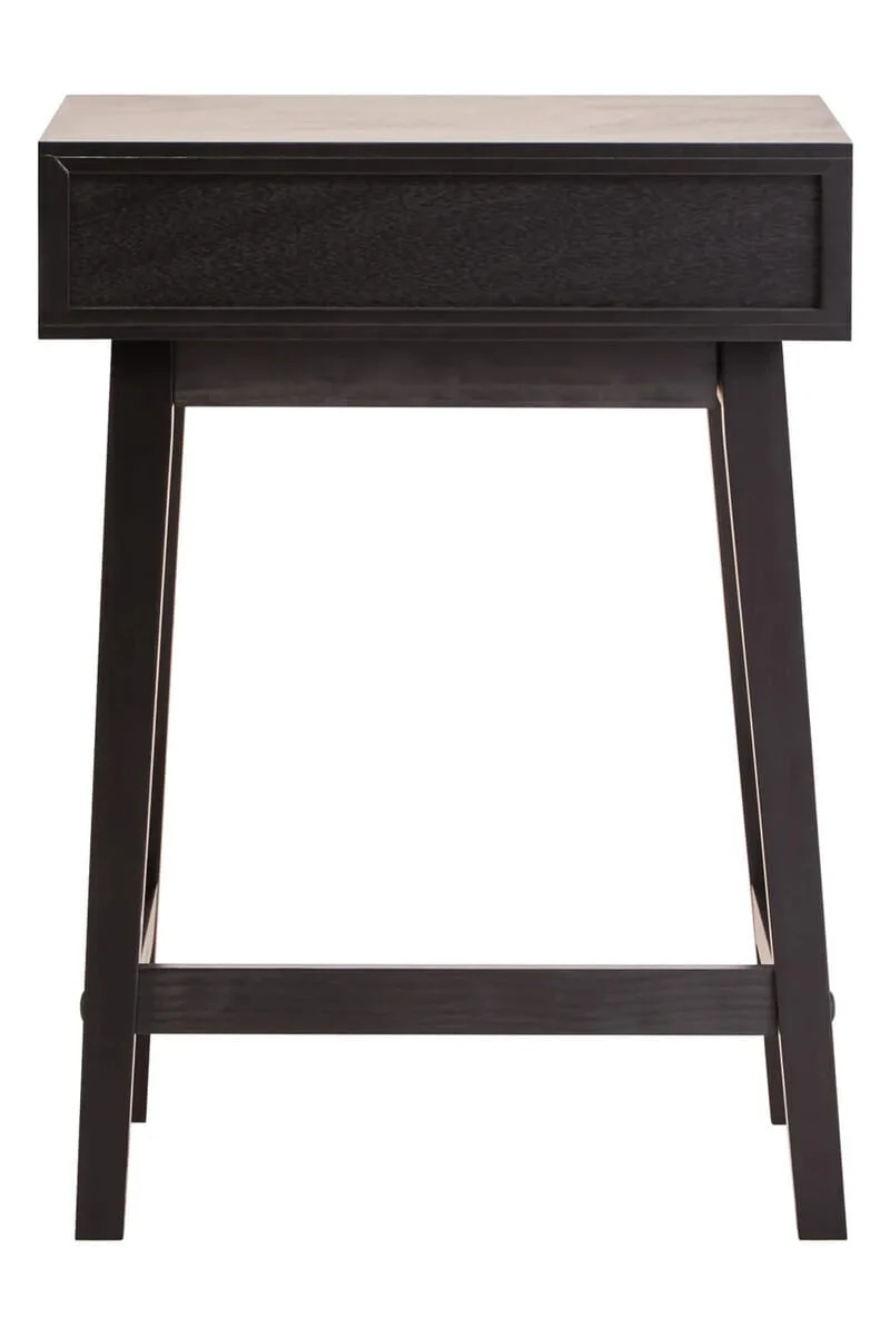 Heritage One Drawer Black Finish Wooden Side Table