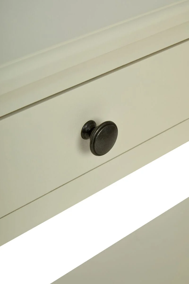 Heritage Two Drawer Bobble Detail Ivory Wooden Console Table