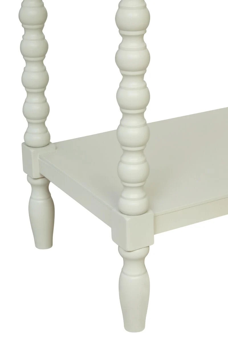 Heritage Two Drawer Bobble Detail Ivory Wooden Console Table