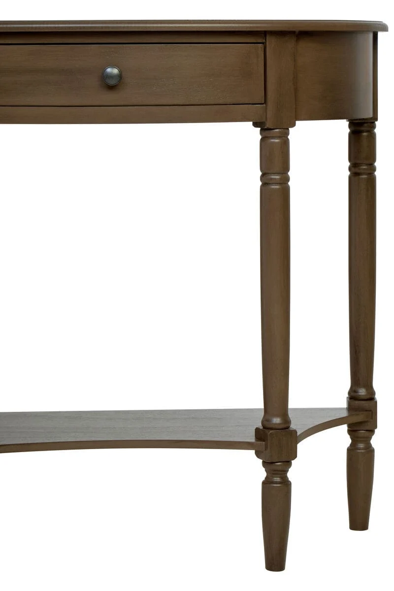 Heritage Dark Brown One Drawer Wooden Console Table