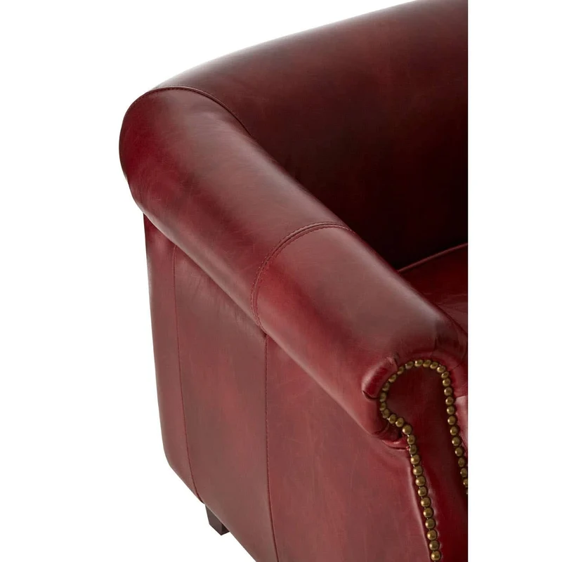 Victor Deep Red Leather Armchair