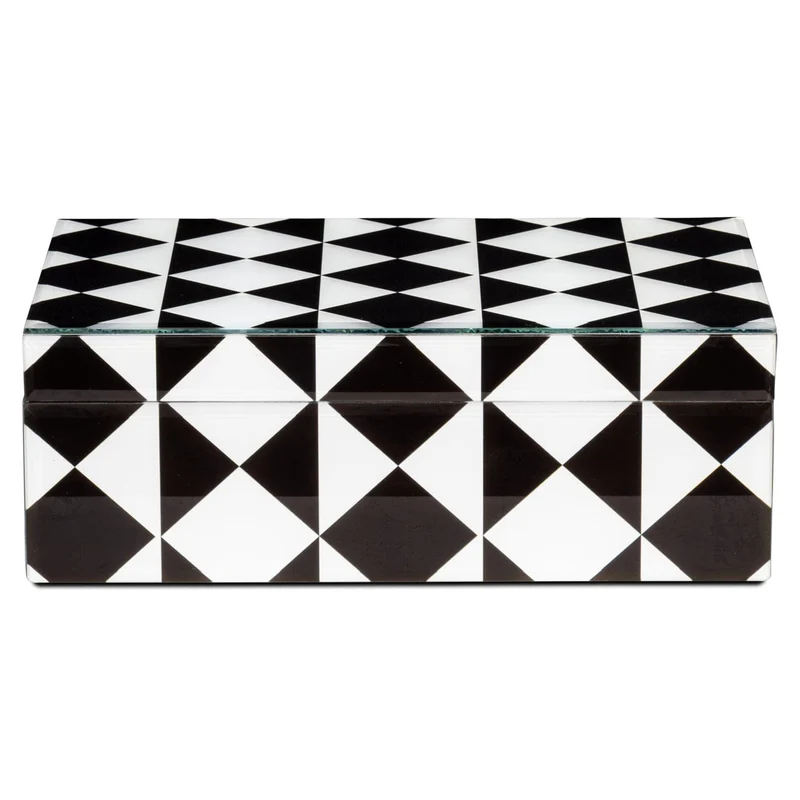Storage box Silas black/white large | OUTLET