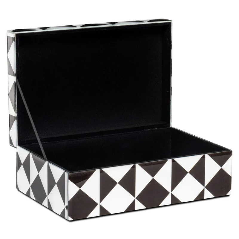 Storage box Silas black/white large | OUTLET