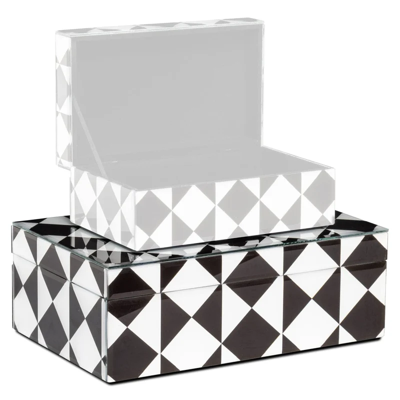 Storage box Silas black/white large | OUTLET