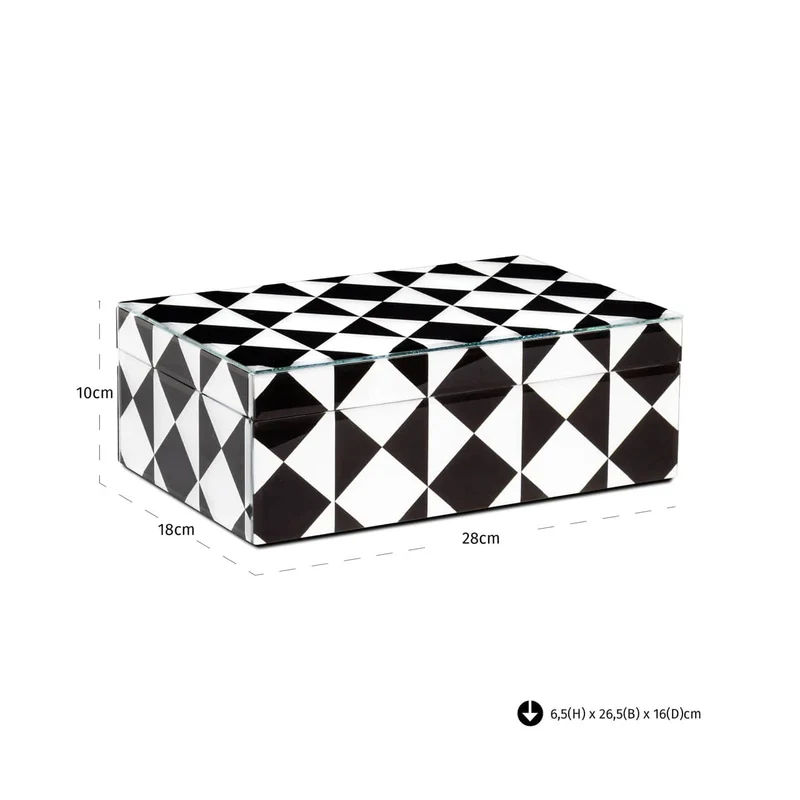 Storage box Silas black/white large | OUTLET