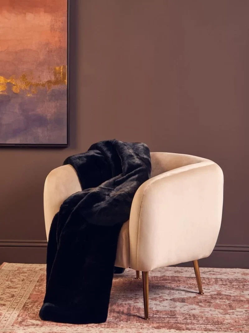 Bosie Lamina Black Fur Throw
