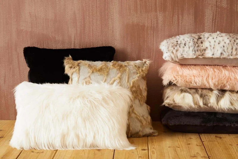 Bosie Lamina Animal Print Rectangular Fur Cushion