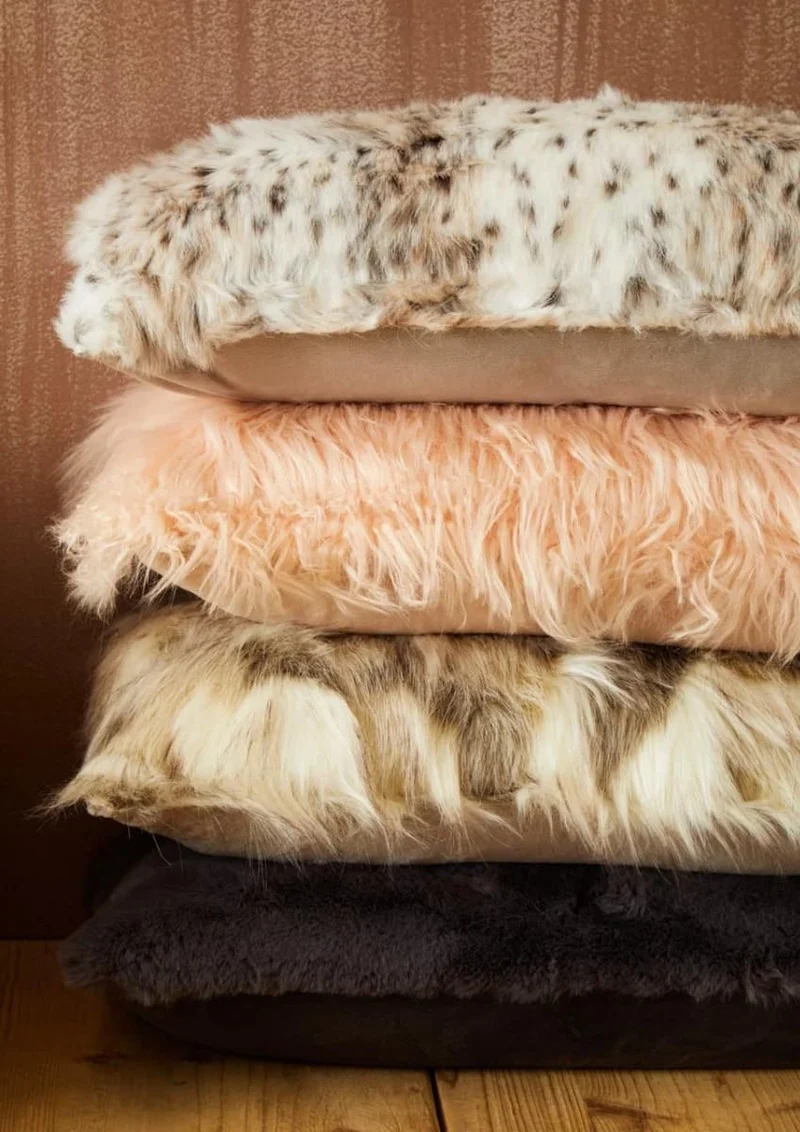 Bosie Lamina Animal Print Rectangular Fur Cushion