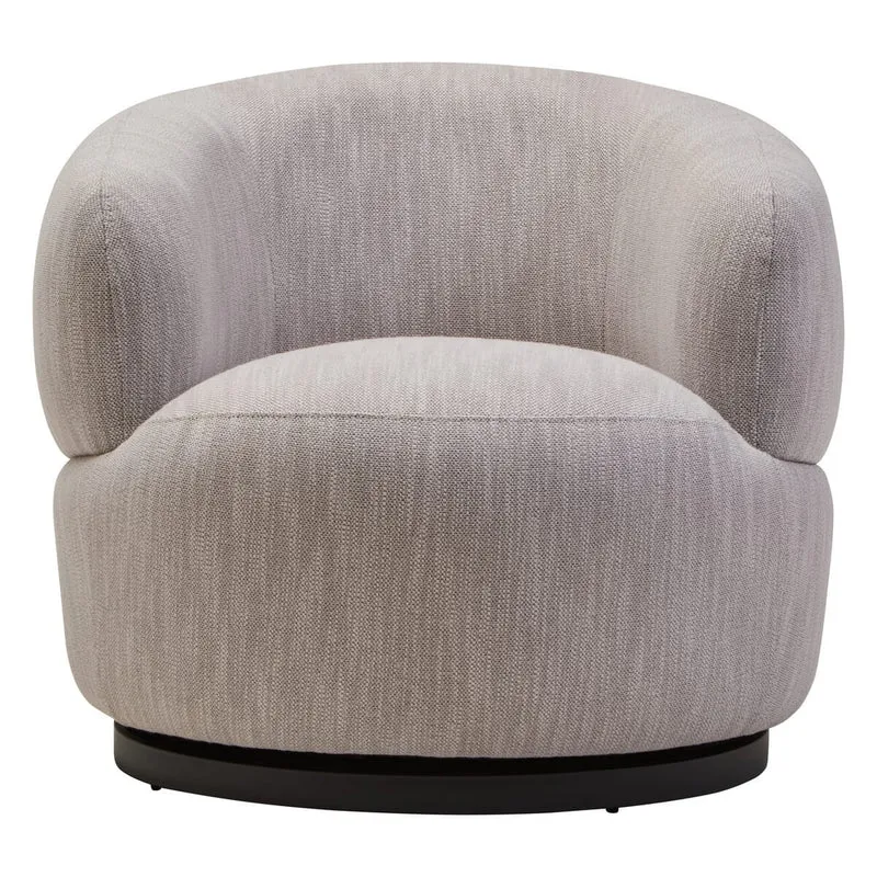 Bordo Textured Grey Curved Swivel Chair
