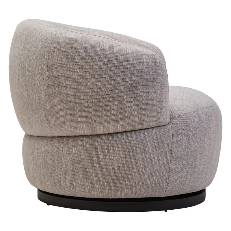 Bordo Textured Grey Curved Swivel Chair