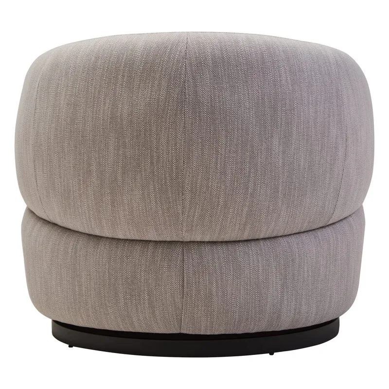 Bordo Textured Grey Curved Swivel Chair