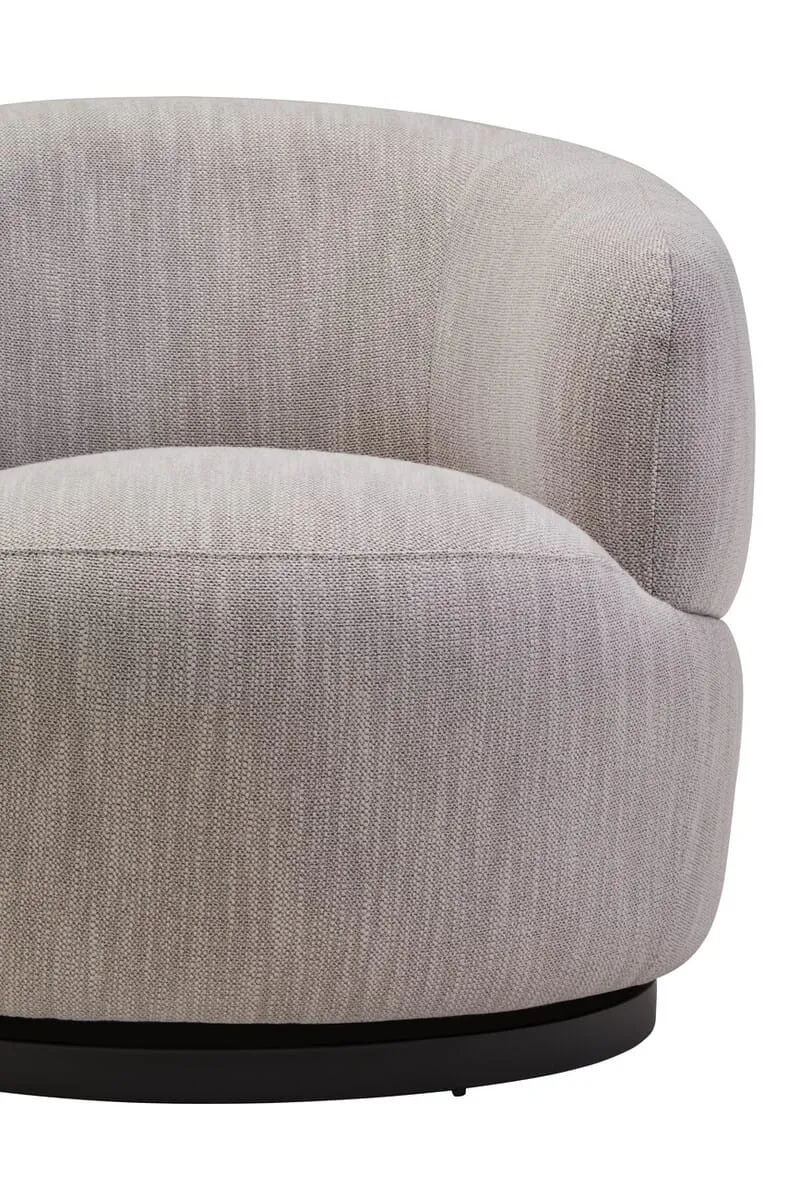 Bordo Textured Grey Curved Swivel Chair