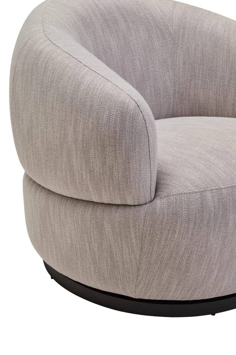 Bordo Textured Grey Curved Swivel Chair