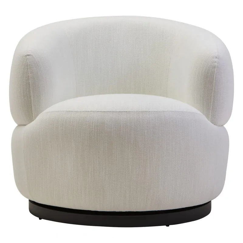 Bordo Textured Cream Curved Swivel Chair