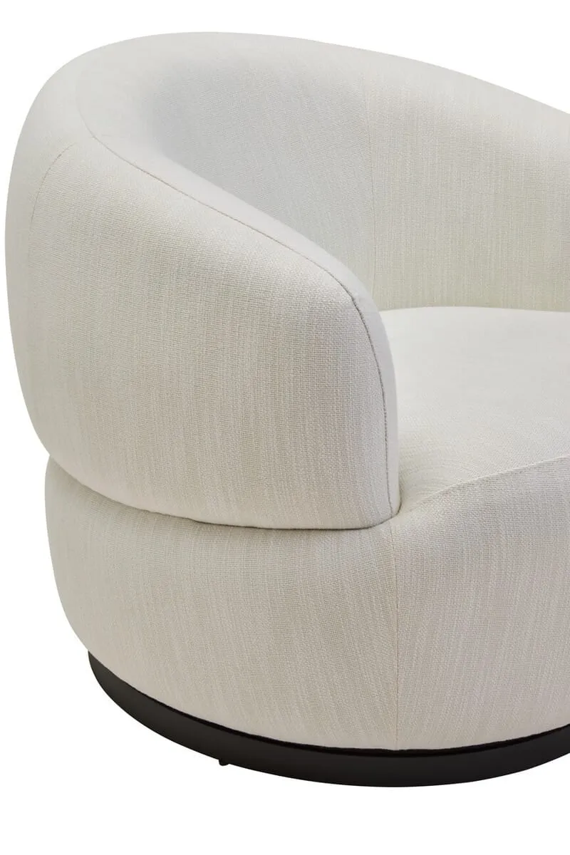 Bordo Textured Cream Curved Swivel Chair