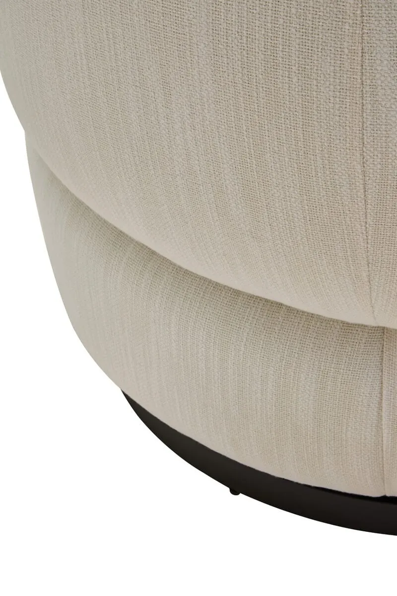 Bordo Textured Cream Curved Swivel Chair