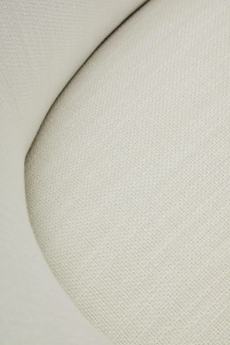 Bordo Textured Cream Curved Swivel Chair
