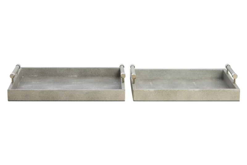 Cardona Set of Two Grey Shagreen Effect Trays