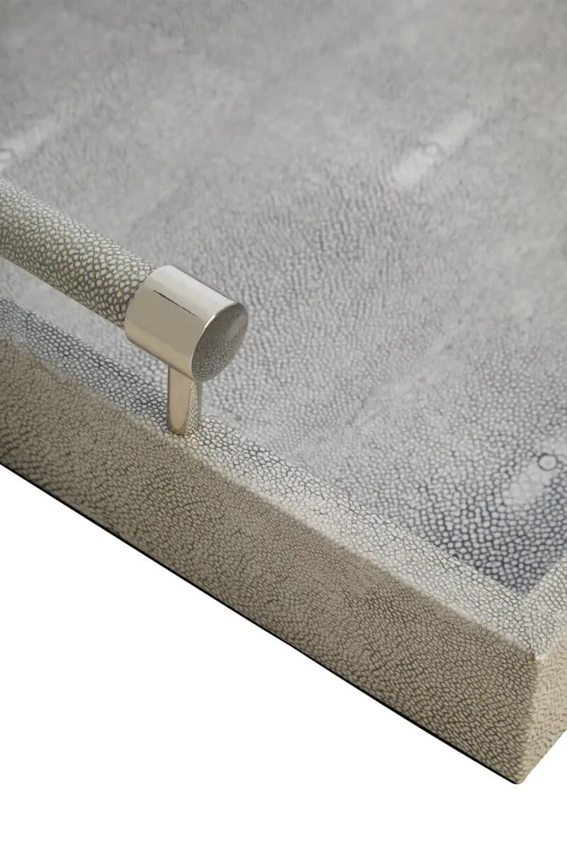 Cardona Set of Two Grey Shagreen Effect Trays
