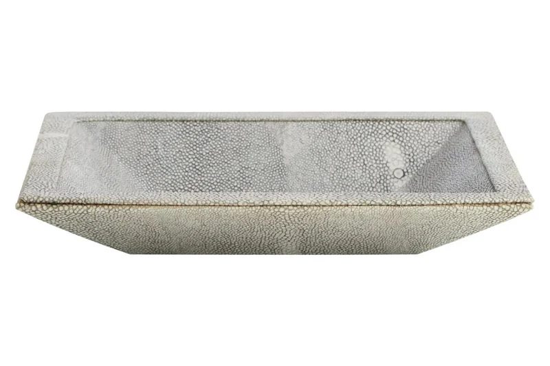 Cardona Grey Shagreen Effect Trinket Dish
