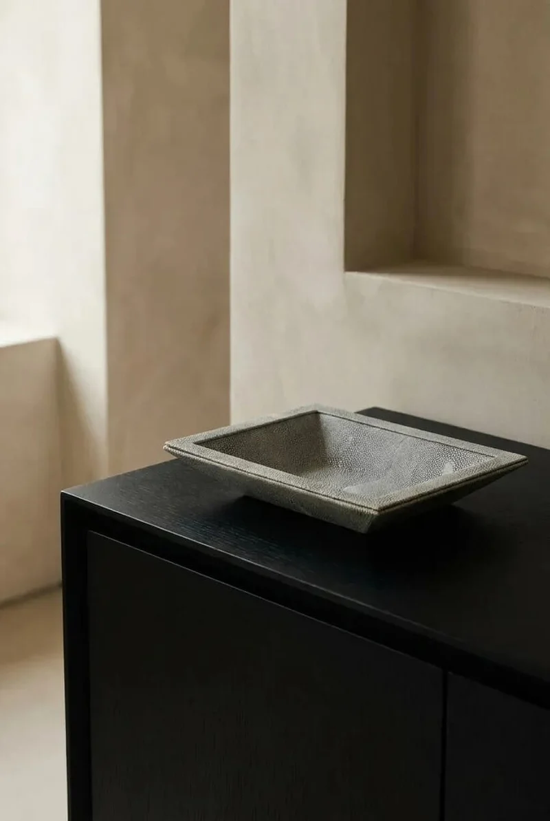 Cardona Grey Shagreen Effect Trinket Dish