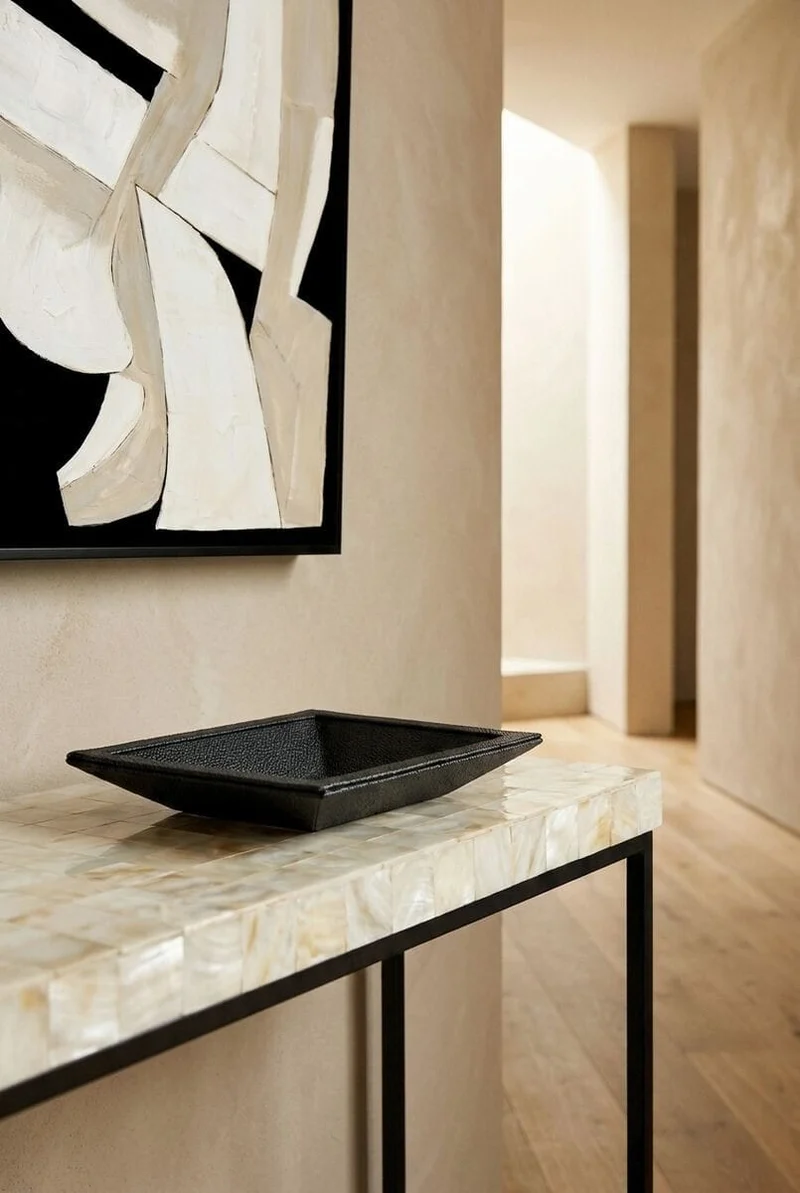 Cardona Black Shagreen Effect Trinket Dish