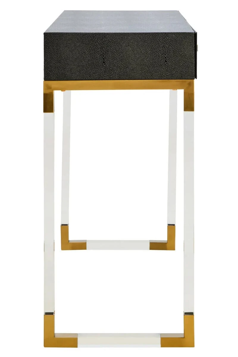 Cardona Black Shagreen Effect 2 Drawer Console Table
