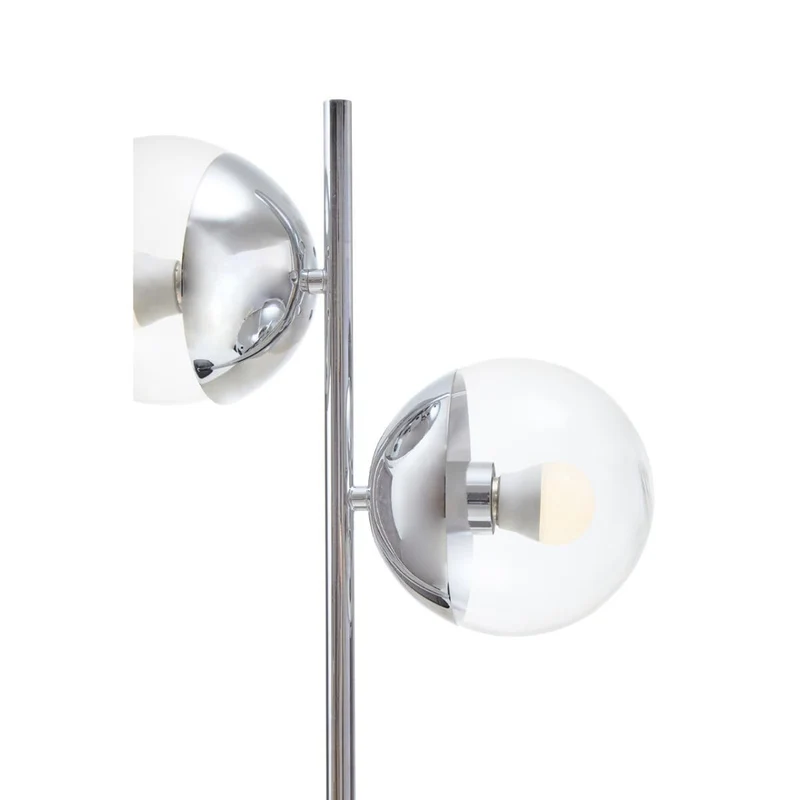 Revive Two Light Silver and Black Marble Table Lamp