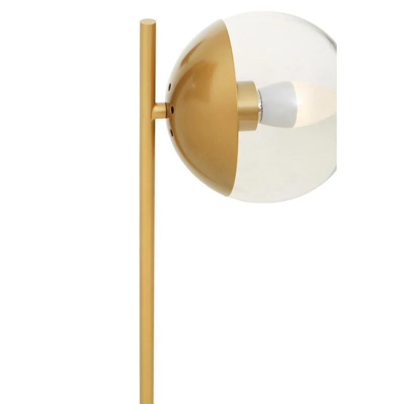 Revive Gold Finish Metal Table Lamp with White Marble Base
