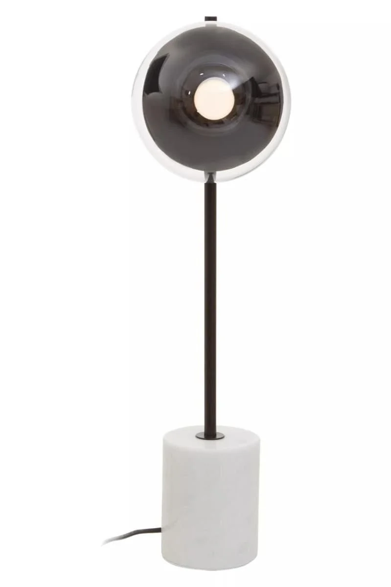Revive Black Finish Metal Table Lamp with Marble Base