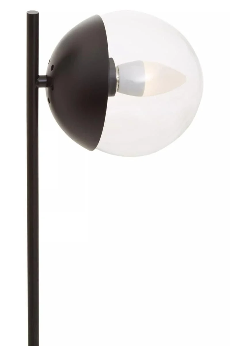 Revive Black Finish Metal Table Lamp with Marble Base