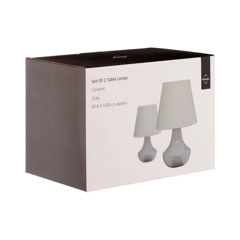 Globo Set of Two Grey Ceramic Table Lamps