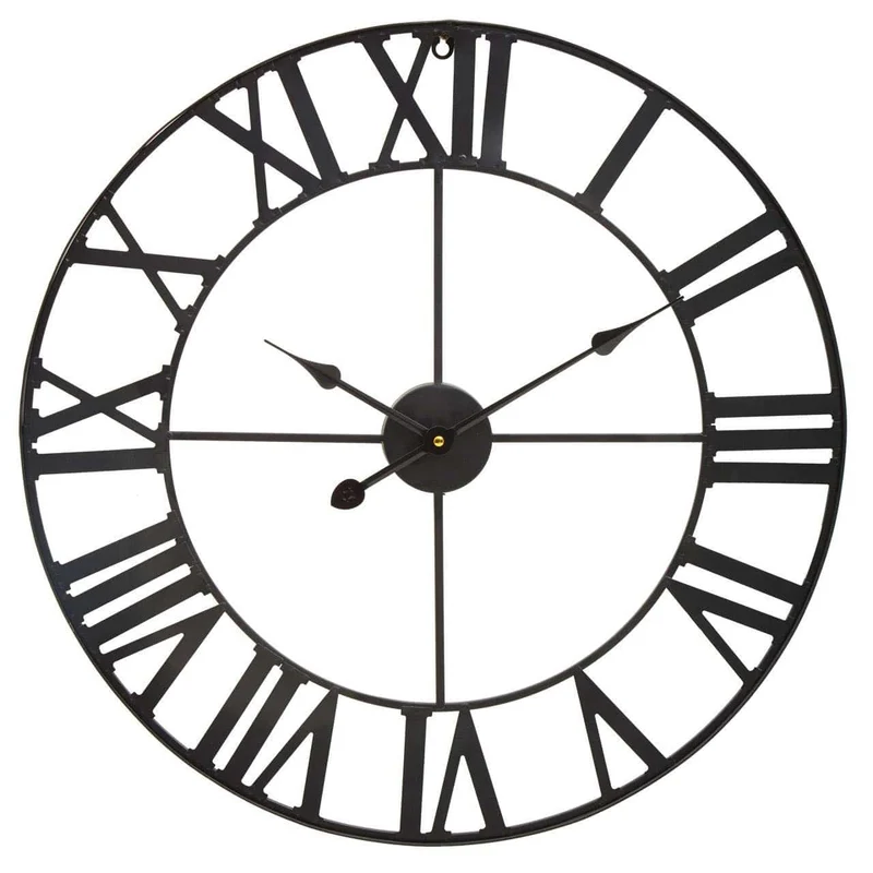 Genova 60cm Dia Black Metal Wall Clock