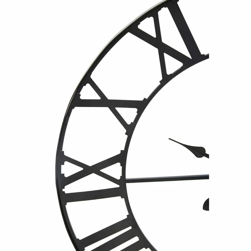 Genova 60cm Dia Black Metal Wall Clock
