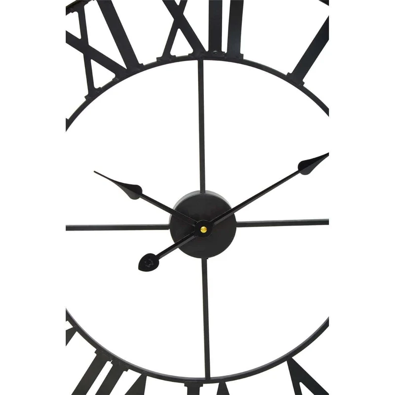 Genova 60cm Dia Black Metal Wall Clock