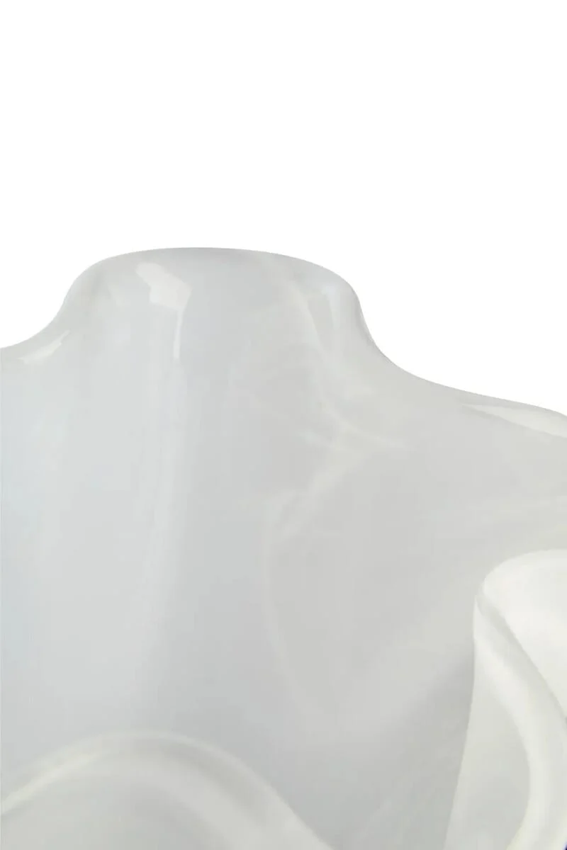 Galene Fluted White Glass Vase