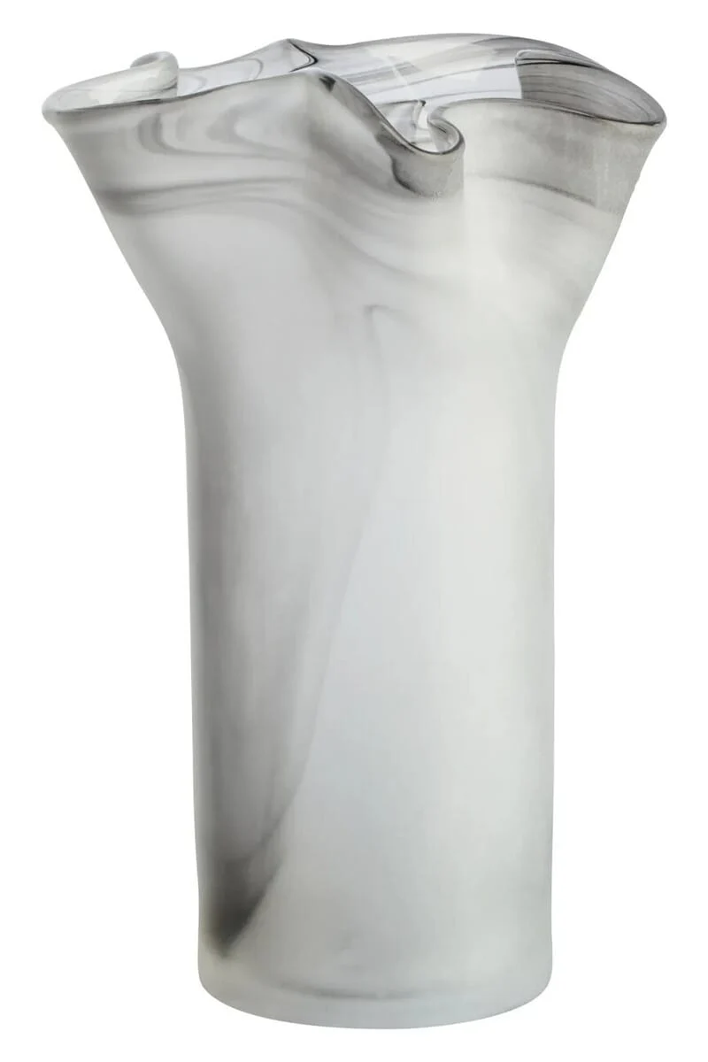 Galene Fluted Grey Glass Vase