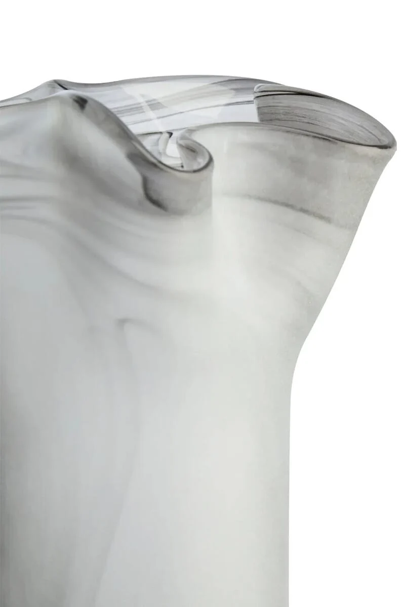 Galene Fluted Grey Glass Vase