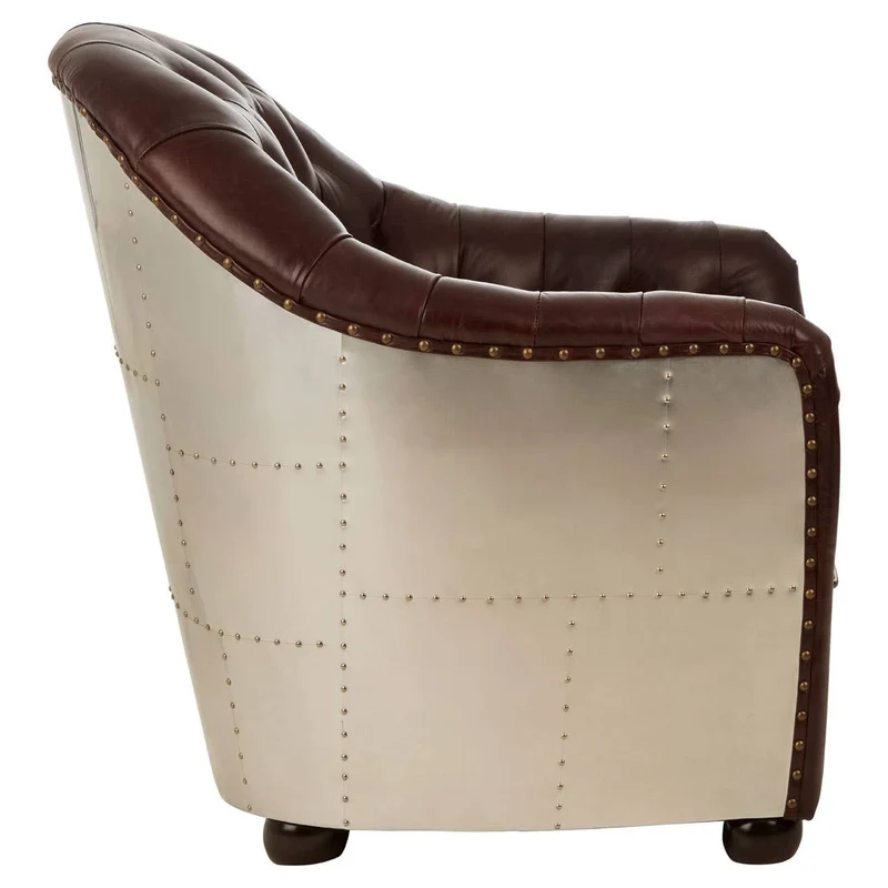 Victor Brown Leather Tub Chair