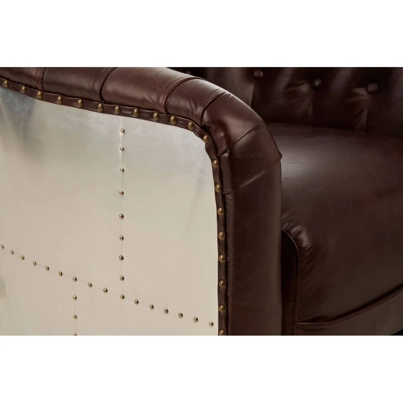 Victor Brown Leather Tub Chair